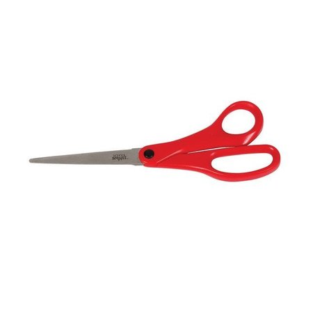 SCHOOL SMART Value Light-Weight Scissors, 8 Inches, Straight Handle, Red 085007